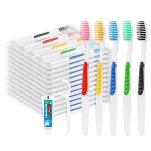 Disposable Toothbrushes with Toothpaste and Floss,10 Pcs 3 in 1 Individually Wrapped Single Use Travel Toothbrushes and Dental Floss Kit Bulk for Homeless,Guests,Dentist,Hotel(5 Colors) Disposable Toothbrushes with Toothpaste and Floss,10 Pcs 3 in 1 Individually Wrapped Single Use Travel Toothbrushes and Dental Floss Kit Bulk for Homeless,Guests,Dentist,Hotel(5 Colors)