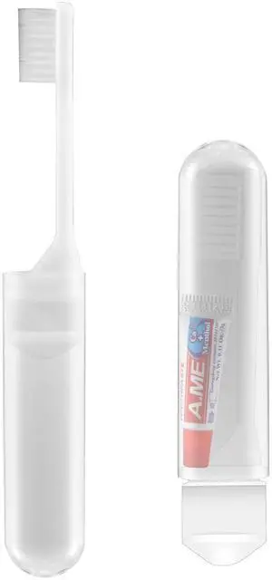 Travel Toothbrush Set Portable Foldable Soft Toothbrushes with Mini Toothpast, White (1) Travel Toothbrush Set Portable Foldable Soft Toothbrushes with Mini Toothpast, White (1)