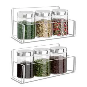 Acrylic Spice Rack Wall Mount-6 Inch, Clear Spice Shelf Storage Holder, 2 Pack Hanging Seasoning Rack Organizer for Cabinet Door, Cupboard or Wall Kitchen (Adhesive or Screw) Acrylic Spice Rack Wall Mount-6 Inch, Clear Spice Shelf Storage Holder, 2 Pack Hanging Seasoning Rack Organizer for Cabinet Door, Cupboard or Wall Kitchen (Adhesive or Screw)