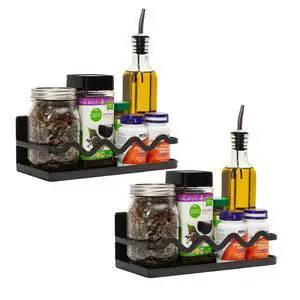 Magnetic Spice Rack Holder For Refrigerator Organizer Tier Kitchen Metal Cabinet Space Saver Great For Jars Bottle Vitamins (Black, 2) Magnetic Spice Rack Holder For Refrigerator Organizer Tier Kitchen Metal Cabinet Space Saver Great For Jars Bottle Vitamins (Black, 2)