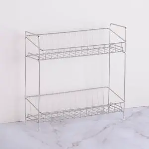 2-Tier Spice Rack Organizer, 304 Stainless Steel Kitchen Counter Shelf 2-Tier Spice Rack Organizer, 304 Stainless Steel Kitchen Counter Shelf