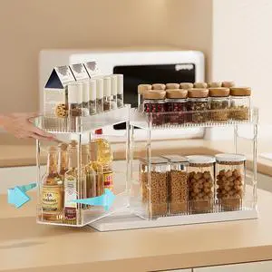 Pull Out Spice Rack Organizer for Cabinet, Rotatable 2 Tier Slide Out Seasoning Organizer and Storage Adhesive Vertical Spice Rack Shelf Pullout for Kitchen Cabinets(2 Drawer, Acrylic) Pull Out Spice Rack Organizer for Cabinet, Rotatable 2 Tier Slide Out Seasoning Organizer and Storage Adhesive Vertical Spice Rack Shelf Pullout for Kitchen Cabinets(2 Drawer, Acrylic)