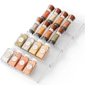 4 Pack Adjustable Narrow Spice Rack for Drawer - Expandable From 9" to 17.7" - Acrylic Drawer Seasoning Organizer,Tiered Clear Spice Tray for Spices,Condiment,Nail Polish and Jar Organization 4 Pack Adjustable Narrow Spice Rack for Drawer - Expandable From 9" to 17.7" - Acrylic Drawer Seasoning Organizer,Tiered Clear Spice Tray for Spices,Condiment,Nail Polish and Jar Organization