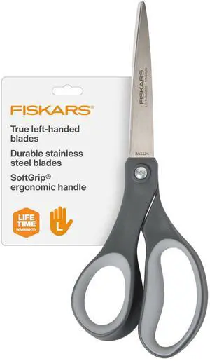 8" Left-Handed Titanium All Purpose Scissors for Office | Cuts Paper, Cardboard, Photos & More, SoftGrip Handle for Comfort, Durable Stainless Steel Blades for Home and Office Use 8" Left-Handed Titanium All Purpose Scissors for Office | Cuts Paper, Cardboard, Photos & More, SoftGrip Handle for Comfort, Durable Stainless Steel Blades for Home and Office Use