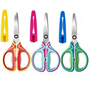 6" Safety Blunt Tip Kids Scissors with Protective Cover Ages 5-8 | Premium Stainless Steel Blades for Students, Perfect for School & Home DIY Paper Crafts, 3-Pack 6" Safety Blunt Tip Kids Scissors with Protective Cover Ages 5-8 | Premium Stainless Steel Blades for Students, Perfect for School & Home DIY Paper Crafts, 3-Pack