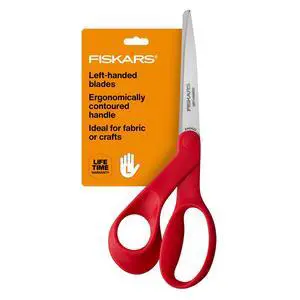 8" Left-Handed All-Purpose Scissors for Fabric & Crafts, Red | True Left-Handed Blade Cutting Scissors, Ergonomic Bent Handle Keeps Materials Flat, Precision-Ground Stainless Steel 8" Left-Handed All-Purpose Scissors for Fabric & Crafts, Red | True Left-Handed Blade Cutting Scissors, Ergonomic Bent Handle Keeps Materials Flat, Precision-Ground Stainless Steel