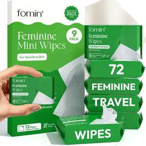 Feminine Wipes for Women - 9 Pack (72 Wipes) Aloe Vera Cleansing | pH Balanced Intimate Cleansing Wipes for Sensitive Skin - Travel Size Packets - Travel Essentials & Gifts Feminine Wipes for Women - 9 Pack (72 Wipes) Aloe Vera Cleansing | pH Balanced Intimate Cleansing Wipes for Sensitive Skin - Travel Size Packets - Travel Essentials & Gifts