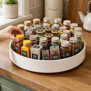 11.8" Lazy Susan for Refrigerator, Lazy Susan Spice Rack | 360° Rotating, Non-Slip Base, 2in Raised Edge, for Kitchen, Pantry & Refrigerator 11.8" Lazy Susan for Refrigerator, Lazy Susan Spice Rack | 360° Rotating, Non-Slip Base, 2in Raised Edge, for Kitchen, Pantry & Refrigerator