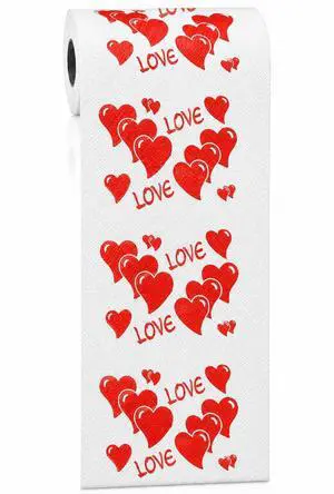 Happy Valentines Day Decorations Gifts for Him Her Mens Women Adult | 3 Ply 150 Sheet Funny Toilet Paper Roll, Red Love Heart Tissue Paper, Friends Bathroom Toilet Themed Party Decorations Favors Happy Valentines Day Decorations Gifts for Him Her Mens Women Adult | 3 Ply 150 Sheet Funny Toilet Paper Roll, Red Love Heart Tissue Paper, Friends Bathroom Toilet Themed Party Decorations Favors