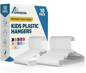 Plastic Kids Clothes Hanger Children Clothes Hanger with Shoulder Notch, 11.6 Inch Space-Saving Closet Organizer for Baby, Toddler, and Kids Clothing, Hold Up to 5 lbs, Pack of 10, White Plastic Kids Clothes Hanger Children Clothes Hanger with Shoulder Notch, 11.6 Inch Space-Saving Closet Organizer for Baby, Toddler, and Kids Clothing, Hold Up to 5 lbs, Pack of 10, White