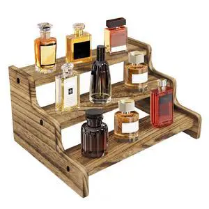 Wooden Cologne Organizer for Men, Perfume Organizer Stand, Cologne Stand with Anti-Slip Washers, Wooden Display Risers Stand for Dessert, Cupcake, Charcoal-Grilled, 3-tier-9.4in Wooden Cologne Organizer for Men, Perfume Organizer Stand, Cologne Stand with Anti-Slip Washers, Wooden Display Risers Stand for Dessert, Cupcake, Charcoal-Grilled, 3-tier-9.4in