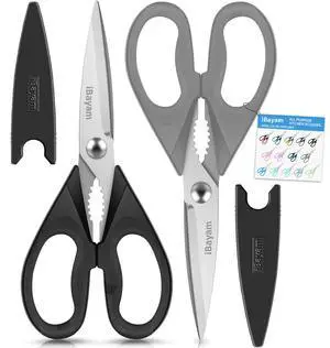 8.7" All Purpose Kitchen Shears Heavy Duty with Protective Sheath | Built-In Bottle Opener, Durable Stainless Steel Scissors, Dishwasher Safe, Soft Grip Comfort Handle, Cooking, Food, Packaging 8.7" All Purpose Kitchen Shears Heavy Duty with Protective Sheath | Built-In Bottle Opener, Durable Stainless Steel Scissors, Dishwasher Safe, Soft Grip Comfort Handle, Cooking, Food, Packaging