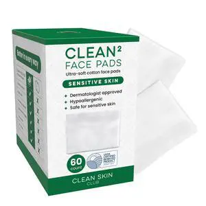 Clean² Sensitive Skin Face Pads Ultra-Soft 100% Organic Cotton, Fragrance-Free & Lint-Free Makeup Remover & Toner, Dermatologist Approved, 60 Ct (Formerly Cloud Pads) Clean² Sensitive Skin Face Pads Ultra-Soft 100% Organic Cotton, Fragrance-Free & Lint-Free Makeup Remover & Toner, Dermatologist Approved, 60 Ct (Formerly Cloud Pads)