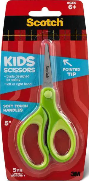 Kids Pointed Tip Scissors with Soft Touch, 5" (Colors may vary) | Stainless Steel Blades For Classroom Crafts Kids Pointed Tip Scissors with Soft Touch, 5" (Colors may vary) | Stainless Steel Blades For Classroom Crafts