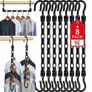 8 Pack Hangers Space Saving Magic Space Saver Smart Plastic Hangers Black | Clothes Hanger Organizer Closet Organizers and Storage for Closet Wardrobe Apartment College Dorm Room Essentials 8 Pack Hangers Space Saving Magic Space Saver Smart Plastic Hangers Black | Clothes Hanger Organizer Closet Organizers and Storage for Closet Wardrobe Apartment College Dorm Room Essentials