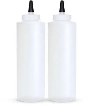 Condiment Squeeze Bottles 16 OZ Wide Neck, Empty Squirt Bottles - Removable Top-Cap, Leak Proof for Ketchup, Mustard, Syrup, Sauces, Dressing, Oil, Arts & Crafts, BPA FREE Plastic - 2 PACK Condiment Squeeze Bottles 16 OZ Wide Neck, Empty Squirt Bottles - Removable Top-Cap, Leak Proof for Ketchup, Mustard, Syrup, Sauces, Dressing, Oil, Arts & Crafts, BPA FREE Plastic - 2 PACK