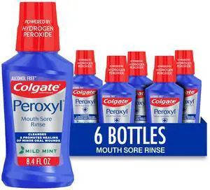Peroxyl Antiseptic Mouth Sore Rinse, Alcohol Free, Mint, 8.4 fl oz | 1.5% Hydrogen Peroxide Oral Rinse, Cleanses and Promotes Healing of Minor Oral Wounds, Canker Sores, Burns, and Irritations Peroxyl Antiseptic Mouth Sore Rinse, Alcohol Free, Mint, 8.4 fl oz | 1.5% Hydrogen Peroxide Oral Rinse, Cleanses and Promotes Healing of Minor Oral Wounds, Canker Sores, Burns, and Irritations