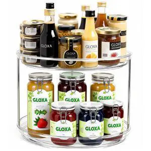 2 Tier Lazy Susan Turntable Organizer for Cabinet, 9.25'' Rotating Spice Rack Organization for Kitchen, Pantry, Bathroom, Vanity, Countertop, Medicine Storage, Seasoning Spice Organizer, 1 Pack 2 Tier Lazy Susan Turntable Organizer for Cabinet, 9.25'' Rotating Spice Rack Organization for Kitchen, Pantry, Bathroom, Vanity, Countertop, Medicine Storage, Seasoning Spice Organizer, 1 Pack