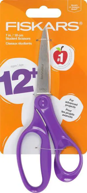 7" Student Scissors for Kids Ages 12-14, School & Crafting, Purple | Scissors with Precise Blades for School or Crafting, Ergonomic Handles Designed for Older Kids, Back to School Supplies 7" Student Scissors for Kids Ages 12-14, School & Crafting, Purple | Scissors with Precise Blades for School or Crafting, Ergonomic Handles Designed for Older Kids, Back to School Supplies