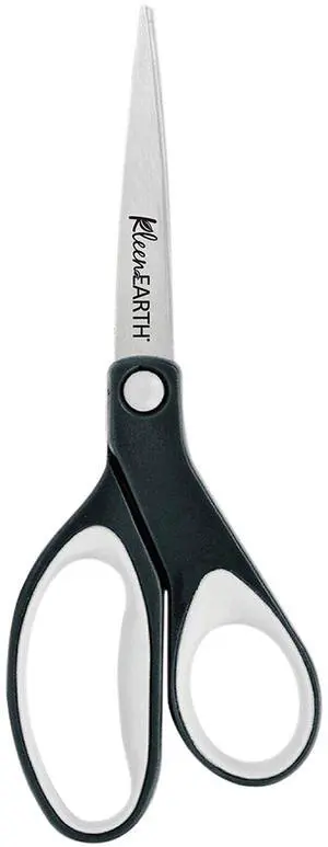 8" KleenEarth Soft Handle Scissors, Black/Gray | 8 Inch Scissors with Recycled Handles, Durable Stainless Steel Blades & Soft Grips for Office & Home Use 8" KleenEarth Soft Handle Scissors, Black/Gray | 8 Inch Scissors with Recycled Handles, Durable Stainless Steel Blades & Soft Grips for Office & Home Use