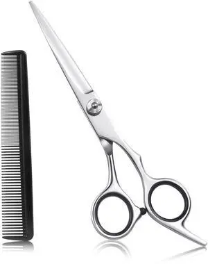 Hair Cutting Scissors, Stainless Steel Barber Shears, Men Women | 6.5 inch trimming scissors kit for salon and home. Sharp edge for precise cutting on all hair types. Hair Cutting Scissors, Stainless Steel Barber Shears, Men Women | 6.5 inch trimming scissors kit for salon and home. Sharp edge for precise cutting on all hair types.