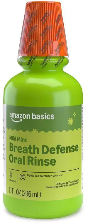 Breath Defense Oral Rinse, Mild Mint, Fights Bad Breath for 12 Hours, 10 fl oz, Pack of 1 Breath Defense Oral Rinse, Mild Mint, Fights Bad Breath for 12 Hours, 10 fl oz, Pack of 1