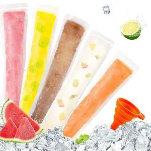 120 Pcs Disposable Ice Pop Bags Popsicle Molds With Funnel | Good Quality Popsicle Bags, 2x7.5 Inch, Zip Seals, Easy Fill And Freeze, Ideal for DIY Summer Snacks Yogurt Juice Fruit 120 Pcs Disposable Ice Pop Bags Popsicle Molds With Funnel | Good Quality Popsicle Bags, 2x7.5 Inch, Zip Seals, Easy Fill And Freeze, Ideal for DIY Summer Snacks Yogurt Juice Fruit