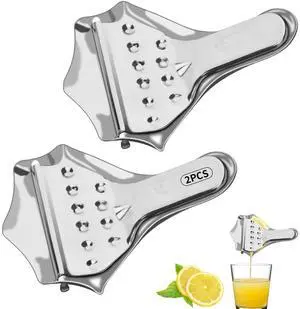 2-Pack Stainless Steel Lemon Lime Squeezer Citrus Juicer Manual Lemon Muddler Machine Hand Operated for Home (2) 2-Pack Stainless Steel Lemon Lime Squeezer Citrus Juicer Manual Lemon Muddler Machine Hand Operated for Home (2)