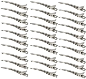 30 Packs Hair Clips, Duck Bill Clips, Hair Coloring, Hair Clips & Barrettes, 3.5 Inches Rustproof Metal Alligator Curl Clips with Holes for Hair Styling, Silver 30 Packs Hair Clips, Duck Bill Clips, Hair Coloring, Hair Clips & Barrettes, 3.5 Inches Rustproof Metal Alligator Curl Clips with Holes for Hair Styling, Silver