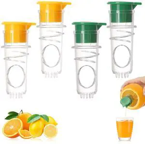 4 Pcs Lemon Squeezer, Screw Top Manual Juicer with Built-In Filter Orange Citrus Press, Squeeze Lime for Cocktails, Drinks (2 Yellow+2 Green) 4 Pcs Lemon Squeezer, Screw Top Manual Juicer with Built-In Filter Orange Citrus Press, Squeeze Lime for Cocktails, Drinks (2 Yellow+2 Green)