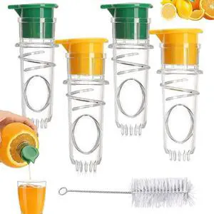 4Pcs Compact Lemon Squeezer, and One White Brush, Lemon-Juicer with Easy Grip Handle, Durable Citrus Press for Fresh Lemon Squeeze, Multipurpose Manual Juicer for Kitchen 4Pcs Compact Lemon Squeezer, and One White Brush, Lemon-Juicer with Easy Grip Handle, Durable Citrus Press for Fresh Lemon Squeeze, Multipurpose Manual Juicer for Kitchen