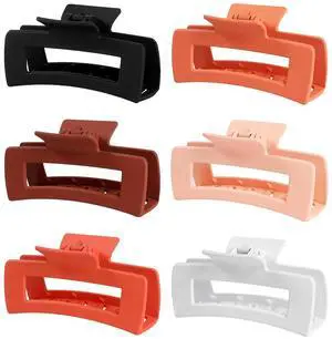 4 Inch Big Hair Claw Clips 6 Pcs Large Claw for Thick Hair Square Hair Clips for Women Rectangle Hair Clips Nonslip Acrylic Banana Jaw Clips Hair Accessories for Girls (Orange) 4 Inch Big Hair Claw Clips 6 Pcs Large Claw for Thick Hair Square Hair Clips for Women Rectangle Hair Clips Nonslip Acrylic Banana Jaw Clips Hair Accessories for Girls (Orange)