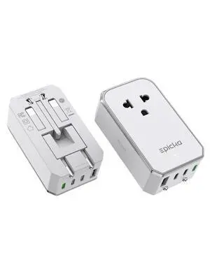 Air 40W Universal Travel Adapter, PD Fast Charging International Power Adapter with 1 AC & 4 USB Ports, Worldwide Compact Travel Essentials for USA/EU/UK/AUS(White, Not a Voltage Converter) Air 40W Universal Travel Adapter, PD Fast Charging International Power Adapter with 1 AC & 4 USB Ports, Worldwide Compact Travel Essentials for USA/EU/UK/AUS(White, Not a Voltage Converter)