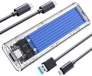 M.2 NVMe SSD Enclosure, USB 3.2 Gen 2 (10 Gbps), Transparent External Solid State Drive Adapter Enclosure for 2280 2260 2242 2230 PCI-E M2 M-Key SSD, USB Type C Converter Case-TCM2 Blue M.2 NVMe SSD Enclosure, USB 3.2 Gen 2 (10 Gbps), Transparent External Solid State Drive Adapter Enclosure for 2280 2260 2242 2230 PCI-E M2 M-Key SSD, USB Type C Converter Case-TCM2 Blue