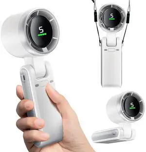 Portable Handheld Mini Fan, Foldable Powerful Winds Turbo Fan, 10000mAh Battery & 50000RPM Speed, USB Rechargeable Personal Fans with 5 Speed, Digital Display For Women Men Travel Camping Outdoor Portable Handheld Mini Fan, Foldable Powerful Winds Turbo Fan, 10000mAh Battery & 50000RPM Speed, USB Rechargeable Personal Fans with 5 Speed, Digital Display For Women Men Travel Camping Outdoor