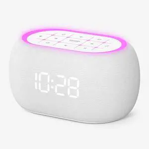 White Noise Sound Machine Alarm Clock with Hi-Fi Bluetooth Speaker, 21 Soothing Sounds/7 Night Lights, 0-100% Dimmer/Sleep Timer/Volume Control, Soother for Adults Kids Sleeping, Bedroom, White White Noise Sound Machine Alarm Clock with Hi-Fi Bluetooth Speaker, 21 Soothing Sounds/7 Night Lights, 0-100% Dimmer/Sleep Timer/Volume Control, Soother for Adults Kids Sleeping, Bedroom, White