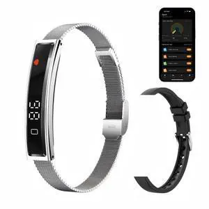 Health Smart Bracelet,Fitness Tracker with Heart Rate, Sleep Monitoring, Blood Oxygen, Step Counting for iOS and Android, No Subscription Fee, Waterproof(Silver) Health Smart Bracelet,Fitness Tracker with Heart Rate, Sleep Monitoring, Blood Oxygen, Step Counting for iOS and Android, No Subscription Fee, Waterproof(Silver)
