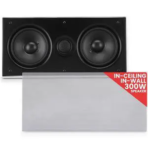 PDIWCS56 In-Wall/In-Ceiling Dual 5.25" Center Channel Sound System, Flush Mount, White, Single Unit PDIWCS56 In-Wall/In-Ceiling Dual 5.25" Center Channel Sound System, Flush Mount, White, Single Unit