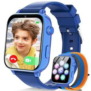 4G Kids Smart Watch Phone GPS, Smartwatch for Boys Girls Ages 4-12 Years with Video Call Chat Class Mode SOS Camera Alarm Games Parental App Touch Watch Gifts for Children (Includes SIM Card) Blue 4G Kids Smart Watch Phone GPS, Smartwatch for Boys Girls Ages 4-12 Years with Video Call Chat Class Mode SOS Camera Alarm Games Parental App Touch Watch Gifts for Children (Includes SIM Card) Blue