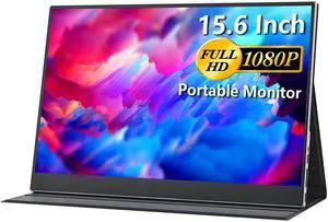 Portable Monitor 15.6 Inch 1080P FHD 60Hz 85% sRGB Travel Monitor with Speaker HDMI USB-C Second Screen for Laptop MacBook Surface PC Xbox PS4/5, VESA Mountable, with Full Cover Stand Portable Monitor 15.6 Inch 1080P FHD 60Hz 85% sRGB Travel Monitor with Speaker HDMI USB-C Second Screen for Laptop MacBook Surface PC Xbox PS4/5, VESA Mountable, with Full Cover Stand