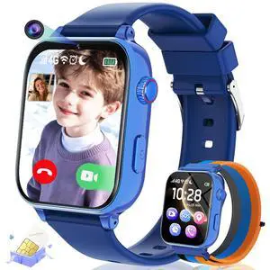 Kids Smart Watch for Boys Girls, 4G Smartwatch Phone for Children with GPS, Call, SOS, Video/Voice Chat, Parental App, Alarm, HD Touchscreen Watches for Kid Gifts Ages 4-12, Bright Blue Kids Smart Watch for Boys Girls, 4G Smartwatch Phone for Children with GPS, Call, SOS, Video/Voice Chat, Parental App, Alarm, HD Touchscreen Watches for Kid Gifts Ages 4-12, Bright Blue