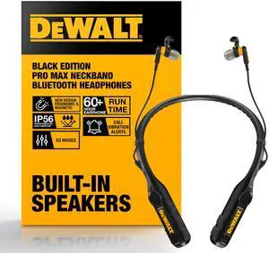 Heavy Duty Black Edition 2-in-1 Neckband Bluetooth Headphones w/Built-in Speakers, Jobsite Wearable Speaker & Around Neck, Wireless Headset, 60+ Hrs Hands-Free Music & Calls, Carry Pouch Heavy Duty Black Edition 2-in-1 Neckband Bluetooth Headphones w/Built-in Speakers, Jobsite Wearable Speaker & Around Neck, Wireless Headset, 60+ Hrs Hands-Free Music & Calls, Carry Pouch