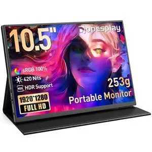 Portable Monitor,10.5" HDR 1280P Ultra-Thin 100% sRGB Travel Portable Monitor for Laptop, 420 Nits Mini Secondary Display with Protective Case & Speaker, Monitors for Laptop, PC Mac Phone PS4/5 Xbox Portable Monitor,10.5" HDR 1280P Ultra-Thin 100% sRGB Travel Portable Monitor for Laptop, 420 Nits Mini Secondary Display with Protective Case & Speaker, Monitors for Laptop, PC Mac Phone PS4/5 Xbox