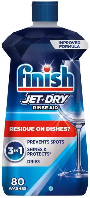 Jet-Dry Dishwasher Rinse Aid, Compatible with Dishwasher Detergent, Prevents Spots & Residues, Dries, Shine & Protects, 8.45 oz, 80 Washes. Jet-Dry Dishwasher Rinse Aid, Compatible with Dishwasher Detergent, Prevents Spots & Residues, Dries, Shine & Protects, 8.45 oz, 80 Washes.