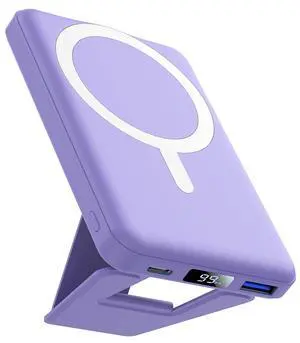 for Magsafe Power Bank, 10000mAh Foldable Magnetic Battery Pack with LED Display, 3 in 1 Wireless Portable Charger with 22.5W Fast Charging for iPhone 17/16/15/14/13/12 Series-Lilac for Magsafe Power Bank, 10000mAh Foldable Magnetic Battery Pack with LED Display, 3 in 1 Wireless Portable Charger with 22.5W Fast Charging for iPhone 17/16/15/14/13/12 Series-Lilac