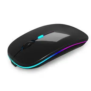 Wireless Mouse, Bluetooth Mouse Rechargeable Dual Mode,Bright Black Wireless Mouse, Bluetooth Mouse Rechargeable Dual Mode,Bright Black