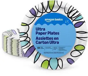 Ultra Paper Plates, 8.62 Inch, Disposable, 64 Count, Packaging May Vary Ultra Paper Plates, 8.62 Inch, Disposable, 64 Count, Packaging May Vary