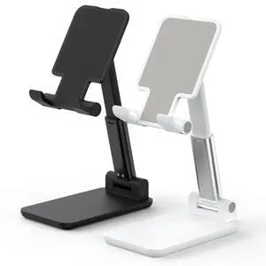 2 Pack Cell Phone Stand for Desk, Adjustable Angle & Height, Foldable Portable Phone Holder with Anti-Slip Silicone Pad, Compatible with iPhone 17/16/15/14/Smartphones 48 Inch, Black&White 2 Pack Cell Phone Stand for Desk, Adjustable Angle & Height, Foldable Portable Phone Holder with Anti-Slip Silicone Pad, Compatible with iPhone 17/16/15/14/Smartphones 48 Inch, Black&White