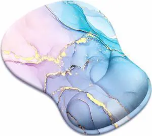 Mouse Pad with Gel Wrist Rest, Ergonomic Comfortable Computer Wrist Support for Laptop, Pain Relief Mousepad with Non-Slip PU Base for Office & Home (Marble) Mouse Pad with Gel Wrist Rest, Ergonomic Comfortable Computer Wrist Support for Laptop, Pain Relief Mousepad with Non-Slip PU Base for Office & Home (Marble)