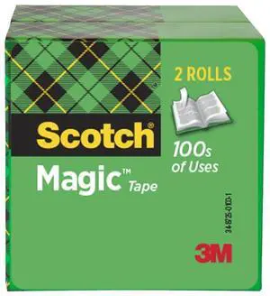 Magic Invisible Tape Refills, Matte-Finish 3/4 inch x 2592 inch (72 yd) per Roll, 3-inch Core for Dispensers, Pack of 2 Magic Invisible Tape Refills, Matte-Finish 3/4 inch x 2592 inch (72 yd) per Roll, 3-inch Core for Dispensers, Pack of 2